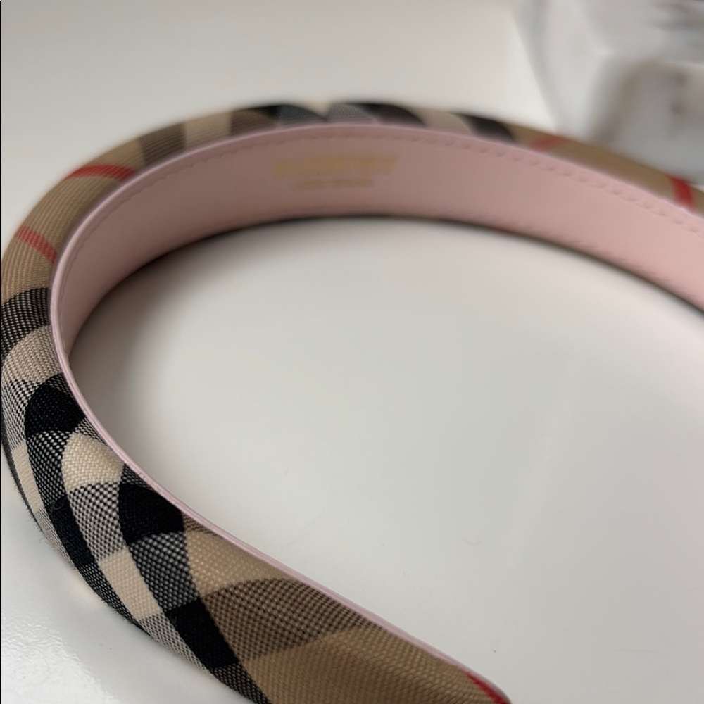Burberry Plaid Headband - Black, Tan, and Red